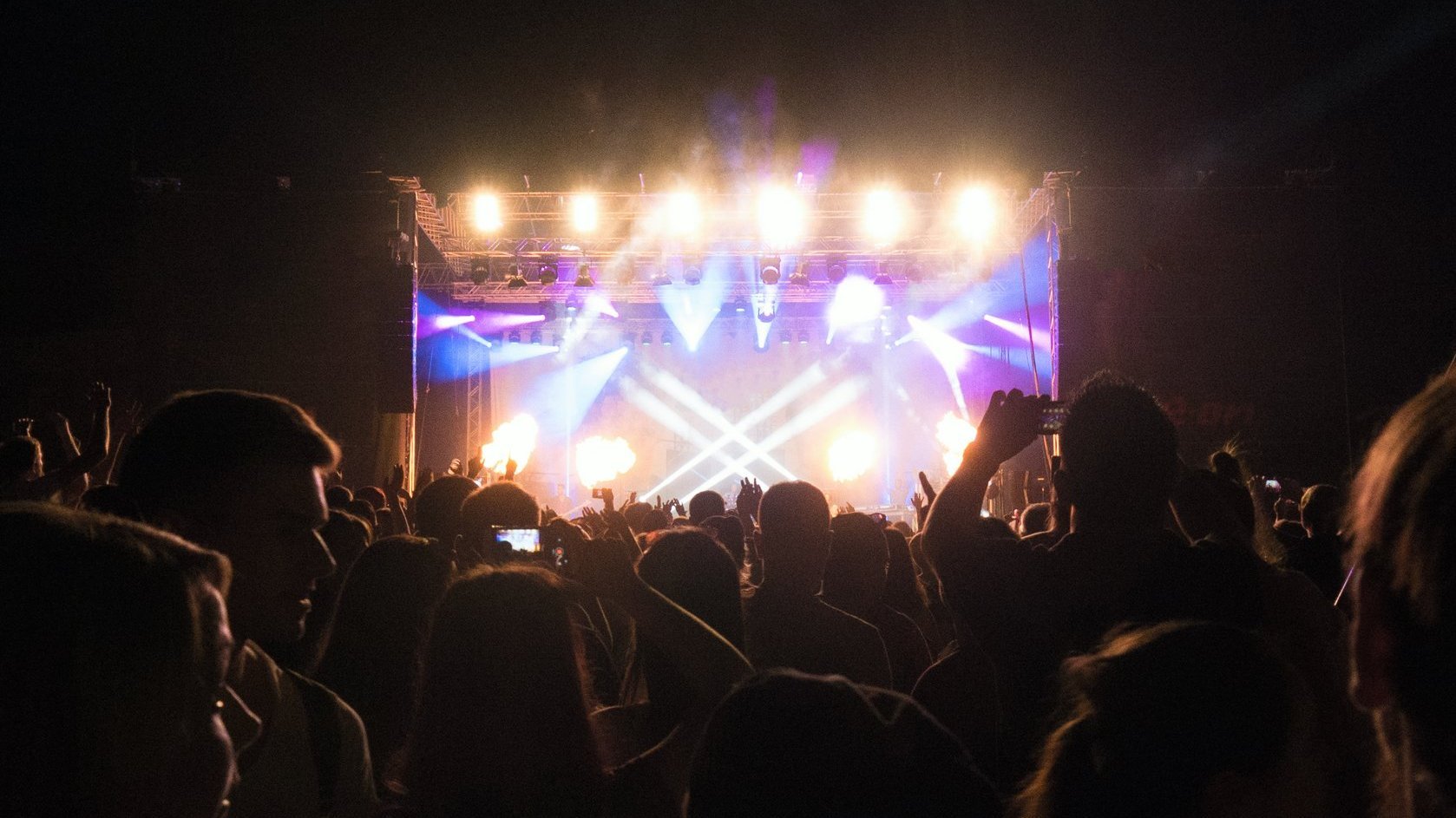 Feiernde Menge auf einem Konzert